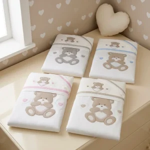 Completo piumone culla Orso Cuore Coccolissimi varianti colore