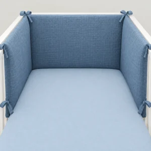 Paracolpi alto mussola cotone 50x200 cm colore Avio Dreamy Linear